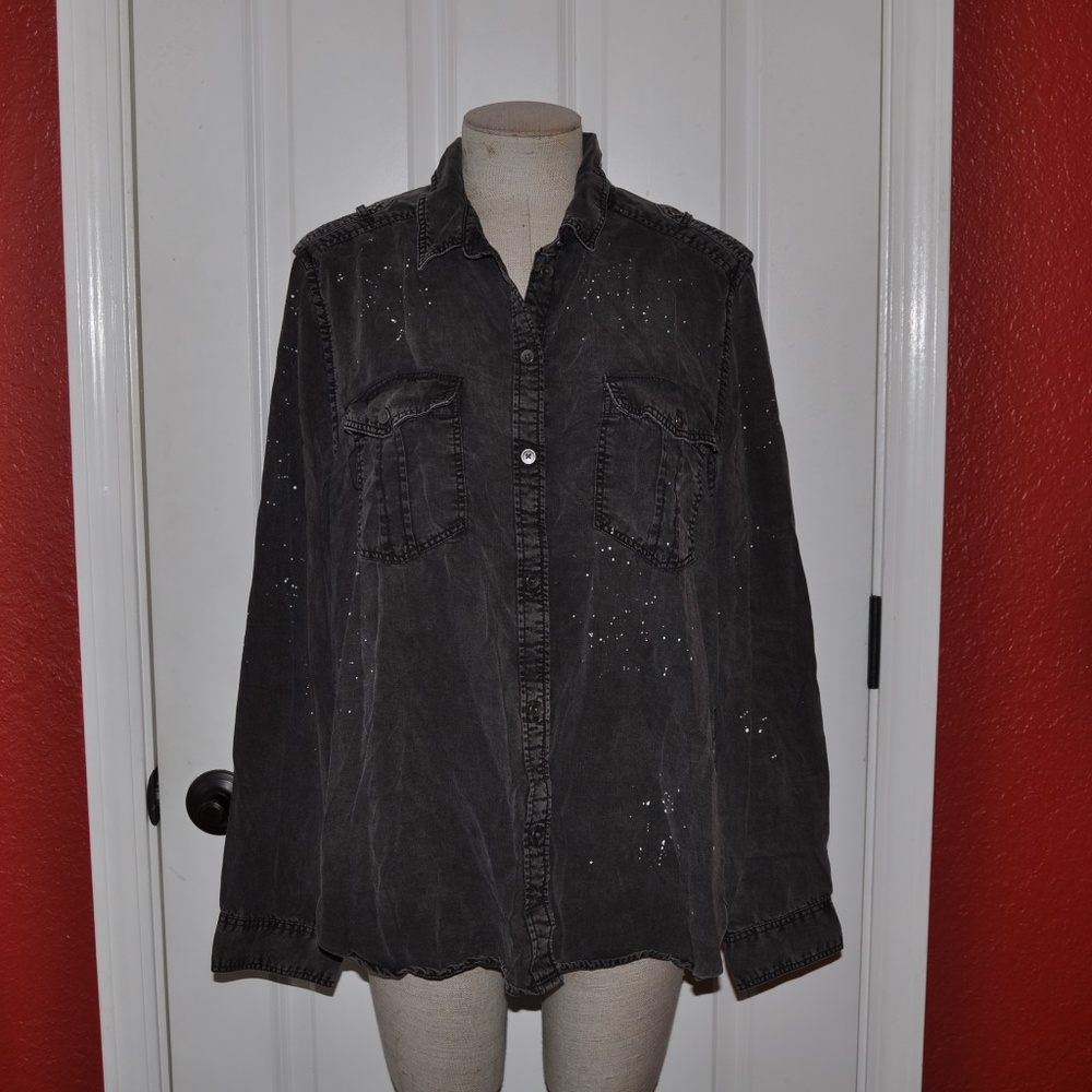 AEO Boyfriend Paint-Splattered Utility Shirt [F2] - Picture 4 of 8